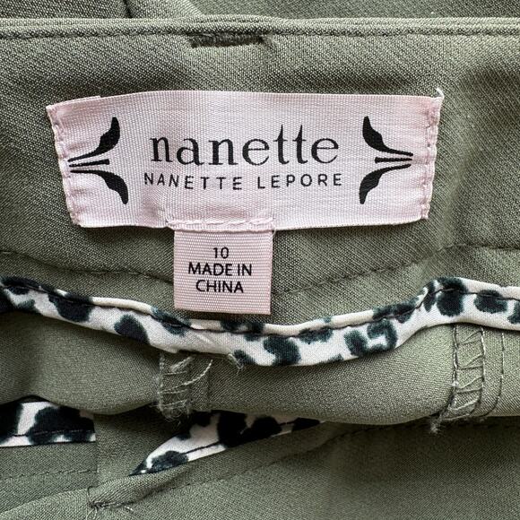 Nanette Lepore Olive Green Dress Pants Slash Pocket Trouser 10 - Picture 7 of 12
